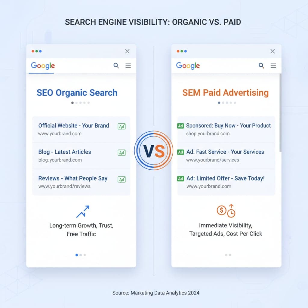 SEO vs SEM: Diferencias, Cuándo Usar Cada Uno y Cómo Combinarlos