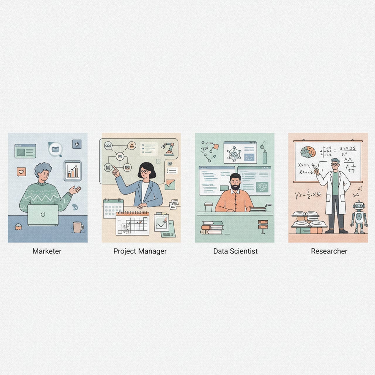 cuatro perfiles trabajo ia
