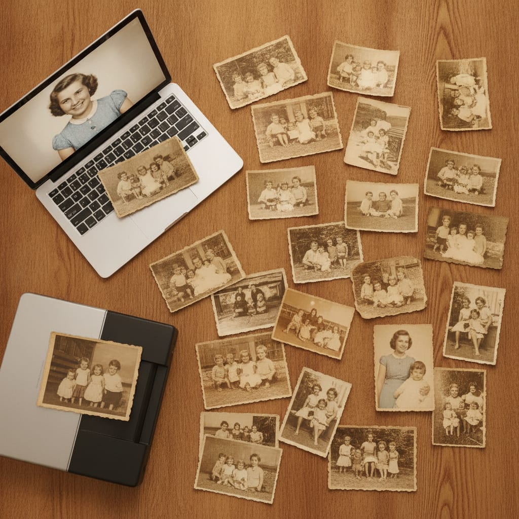 archivo fotografico familiar digitalizado