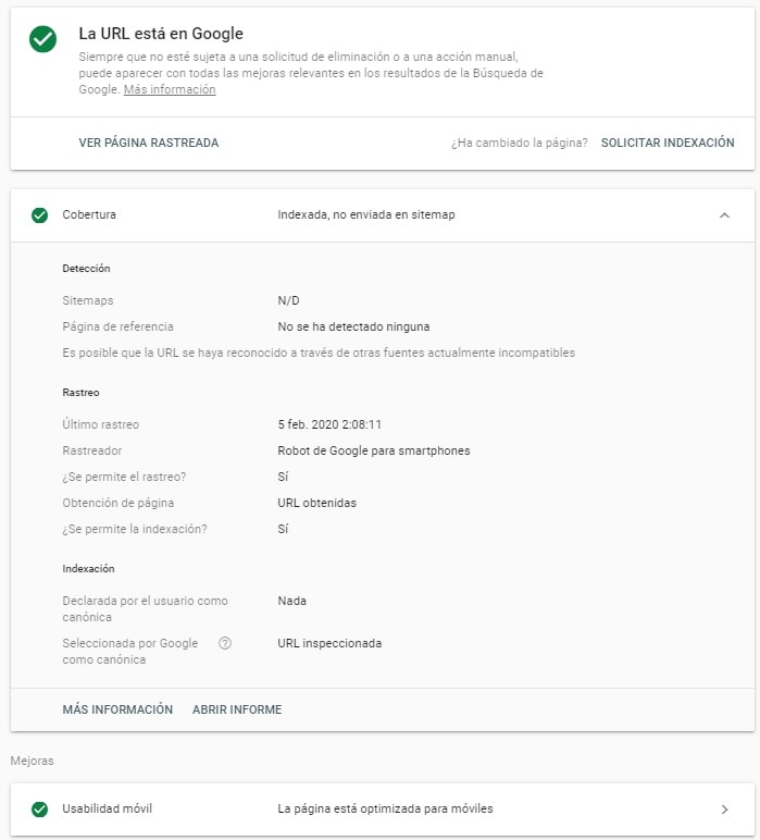 datos url search console